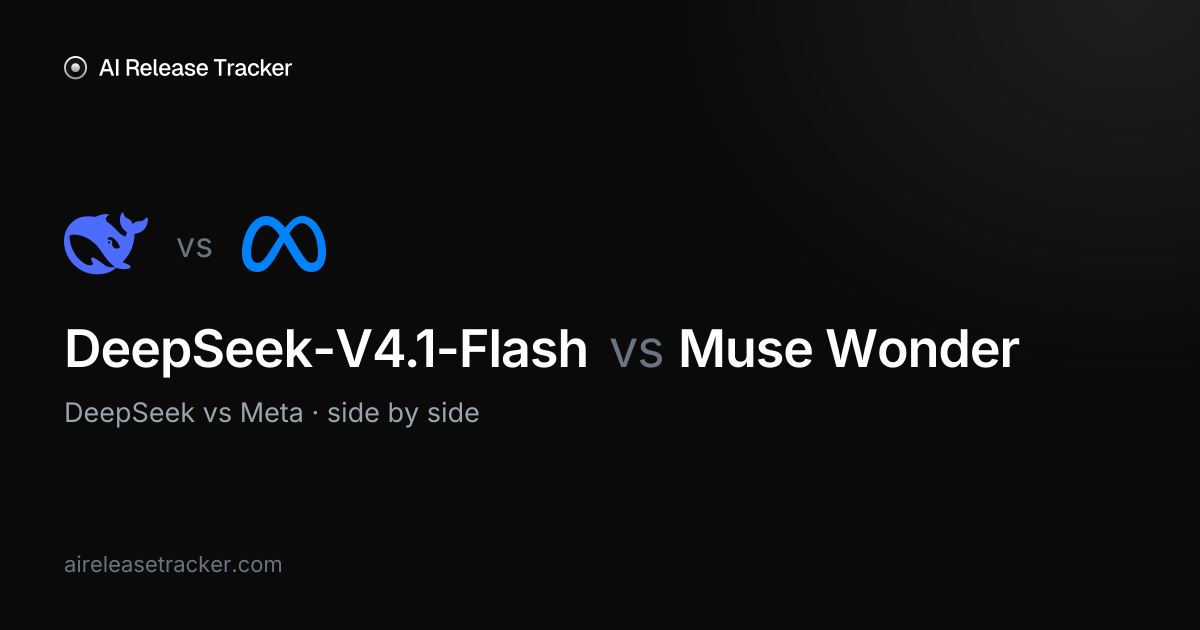 DeepSeek-V4.1-Flash vs Muse Wonder — Benchmarks Compared