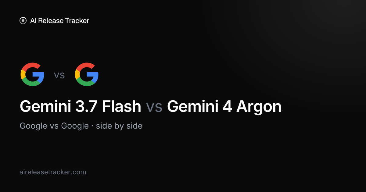 Gemini 3.7 Flash vs Gemini 4 Argon — Benchmarks Compared