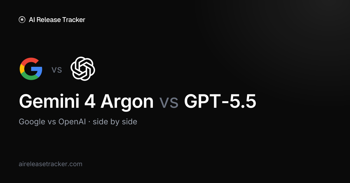 Gemini 4 Argon vs GPT-5.5 — Benchmarks Compared