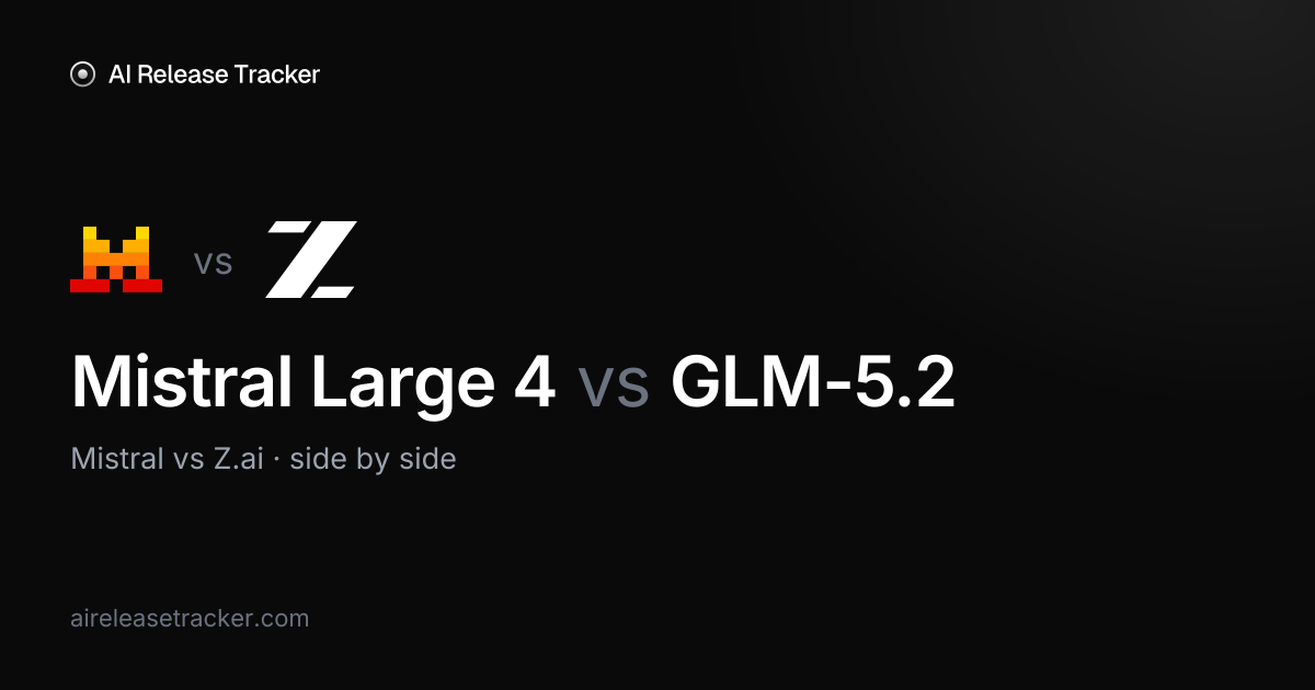 Mistral Large 4 vs GLM-5.2 — Benchmarks Compared
