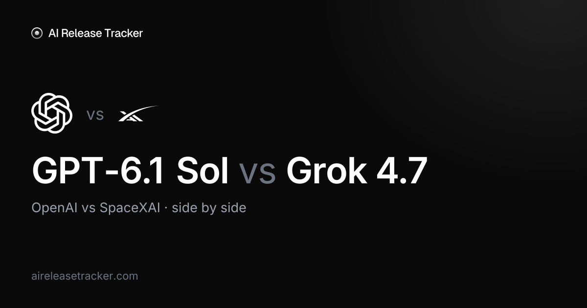 GPT-6.1 Sol vs Grok 4.7 — Benchmarks Compared